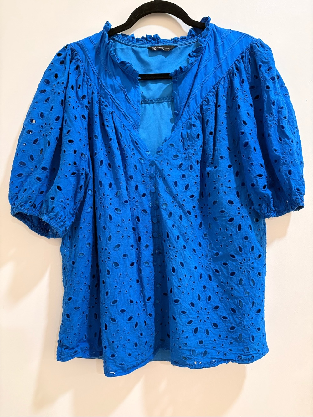 Bluet Eyelet Puff Sleeve Top - Picture 2 of 5